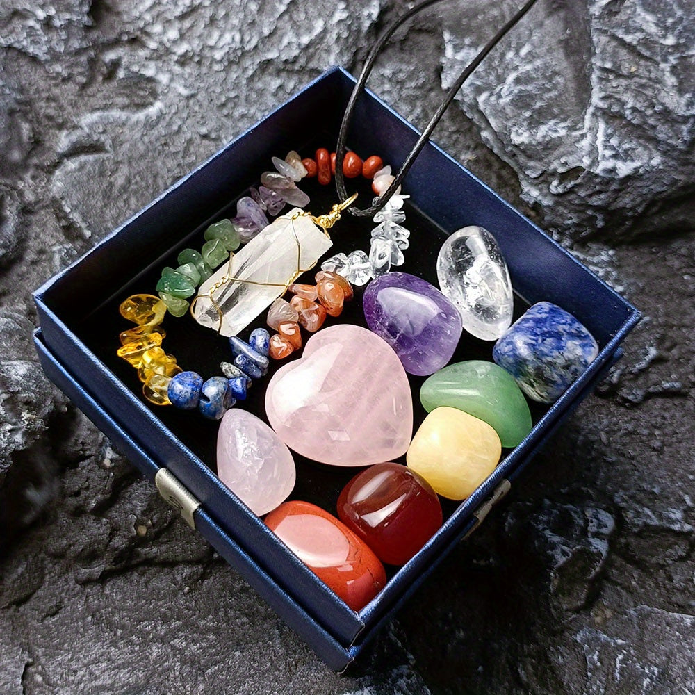 Chakra Crystal Healing Chip Gemstone Bracelet Necklace