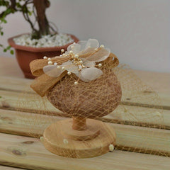 Faux Pearl Tassel Fascinator Lace Bowknot Derby Hat