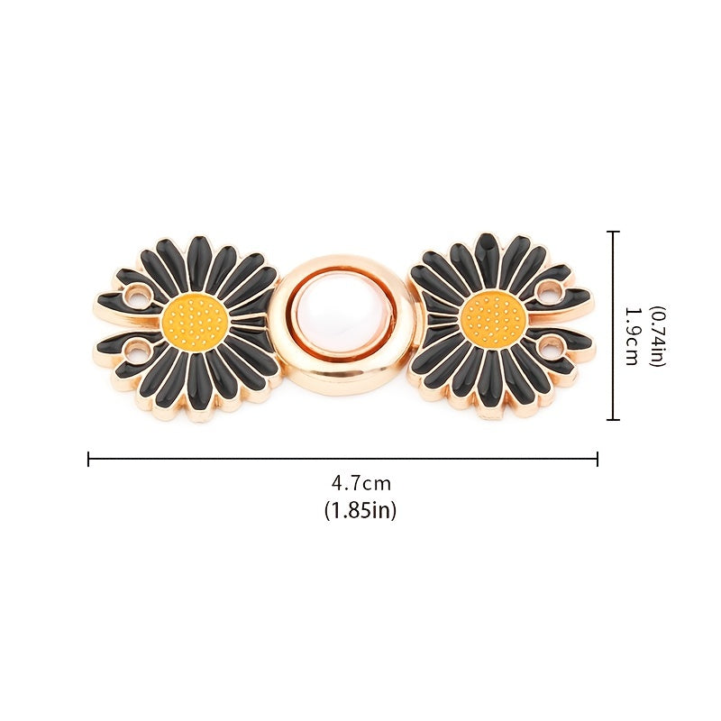 2pcs Daisy Pants Waist Buckle Elastic Adjust DIY Button Pin Sewing Supplies