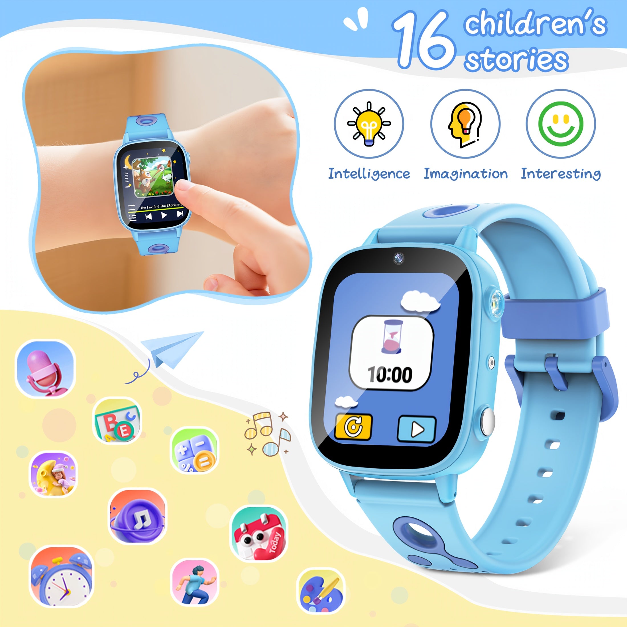 GAWSUG Smart Watch HD Touchscreen Camera Music Player Pedometer Alarm Clock