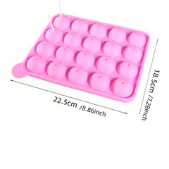 3D Silicone Lollipop Mold 20 Cavities Round Candy Mold
