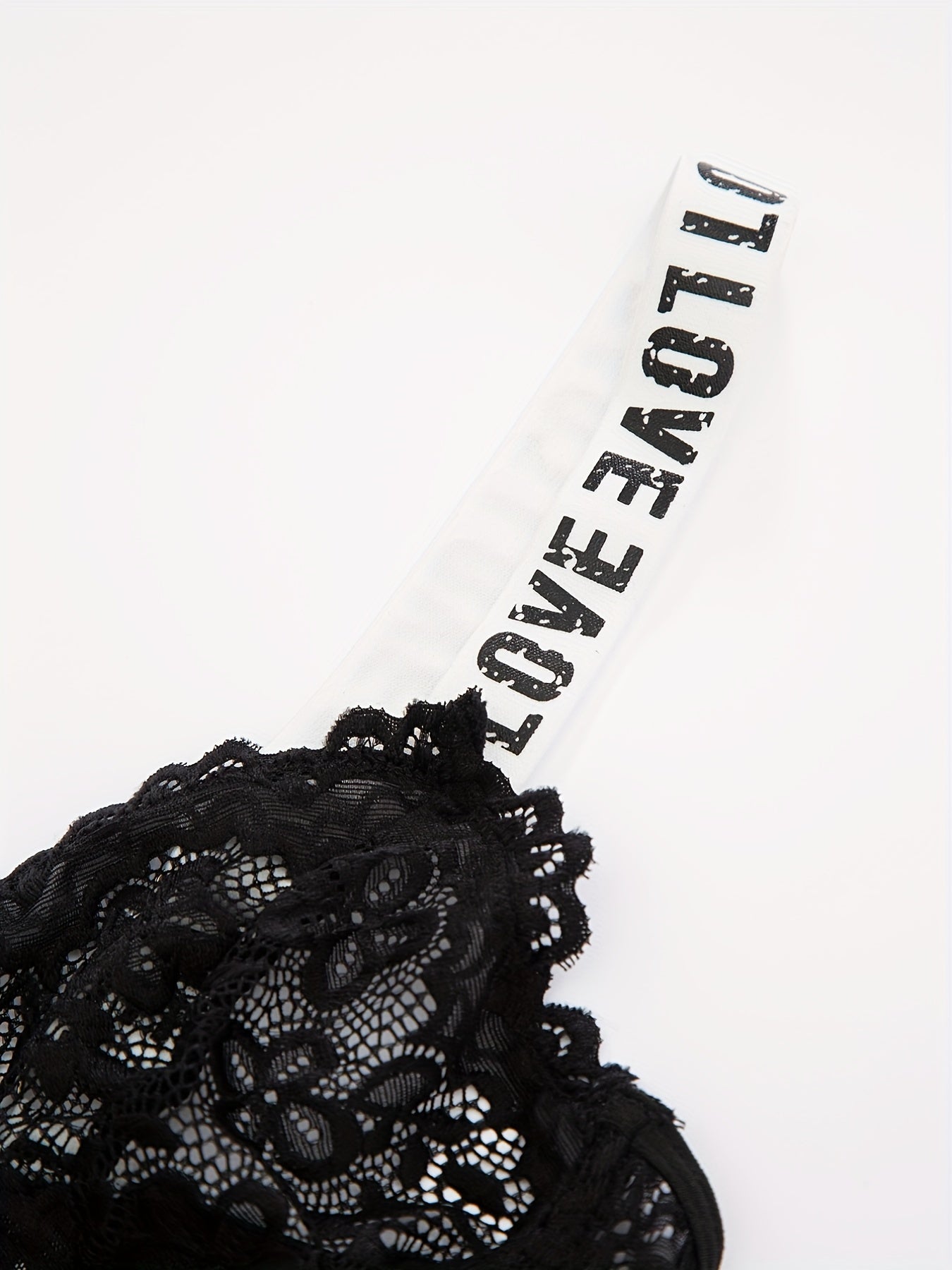  Sexy Bra Women's Plus Floral Lace Letter Tape Hook & Eye Bra