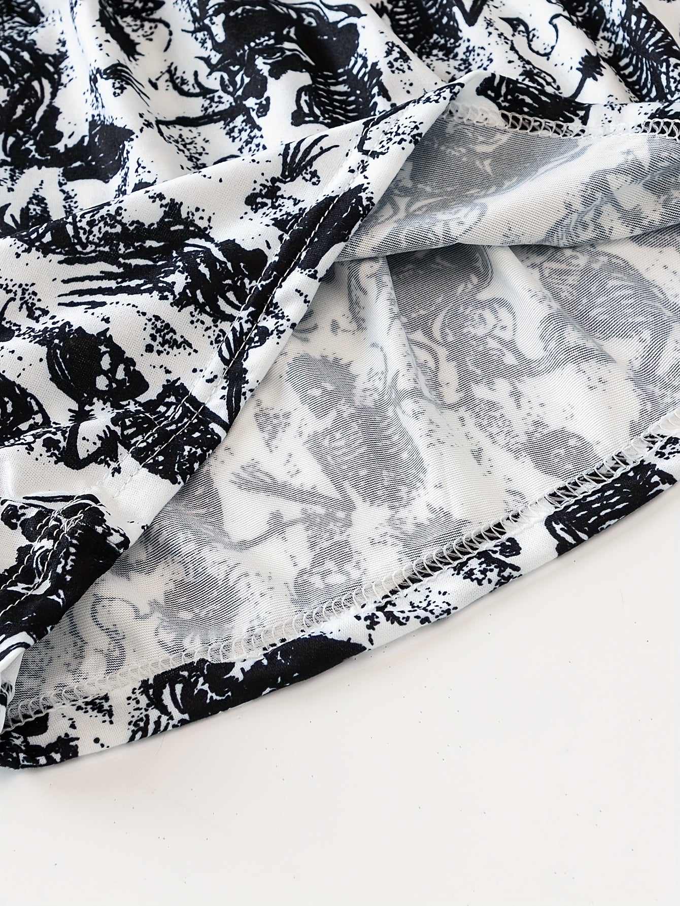 Skull Print Halloween Pajama Set Cami Top & Shorts