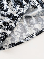 Skull Print Halloween Pajama Set Cami Top & Shorts