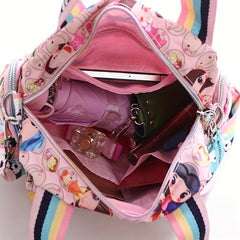 Cartoon Printed Nylon Handbag Pockets Shoulder Bag Large Capacity Storage Bag