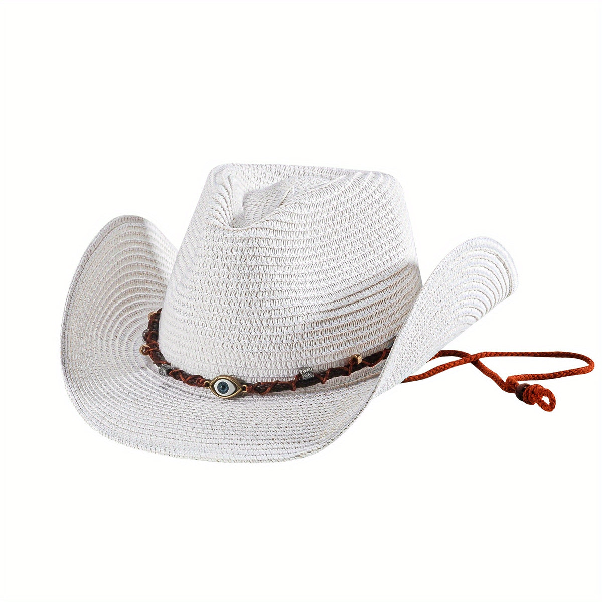Men's Vintage Wide Brim Cowboy Straw Sun Hat