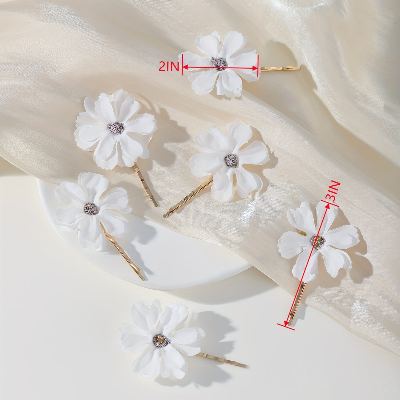 6pcs Bohemia Style Flower Decor Bobby Pin Hair Clip