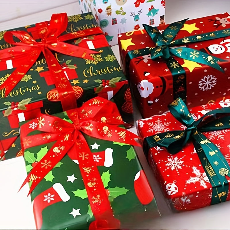 5m Christmas Gift Ribbon Bronzing Diy Decoration Silk Ribbon Flower Art