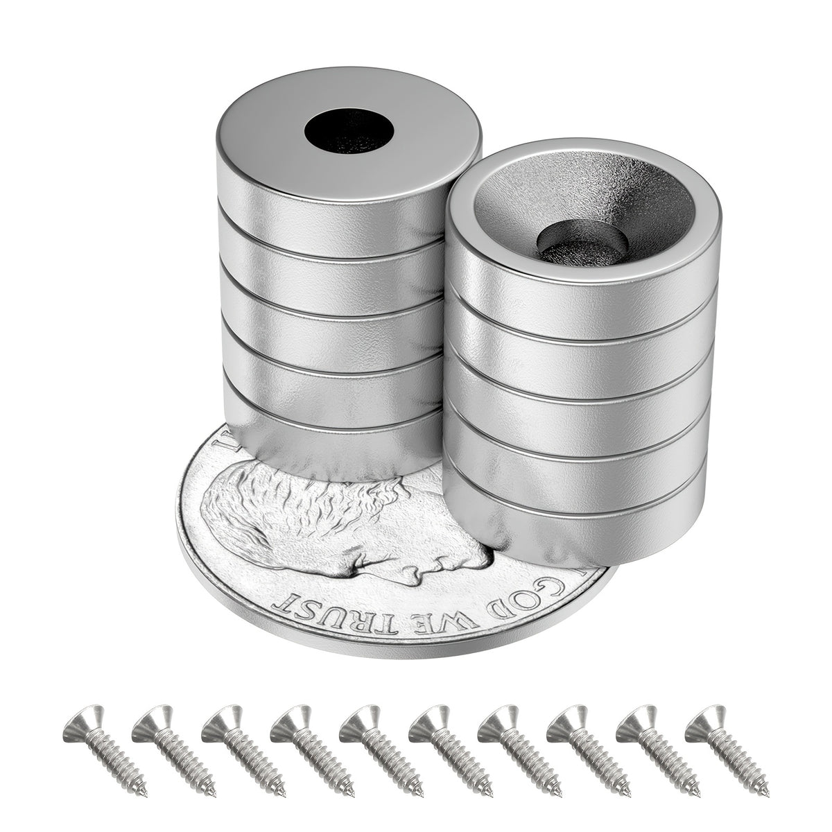 10pcs 12x3mm Hole 4mm Neodymium Disc Magnets