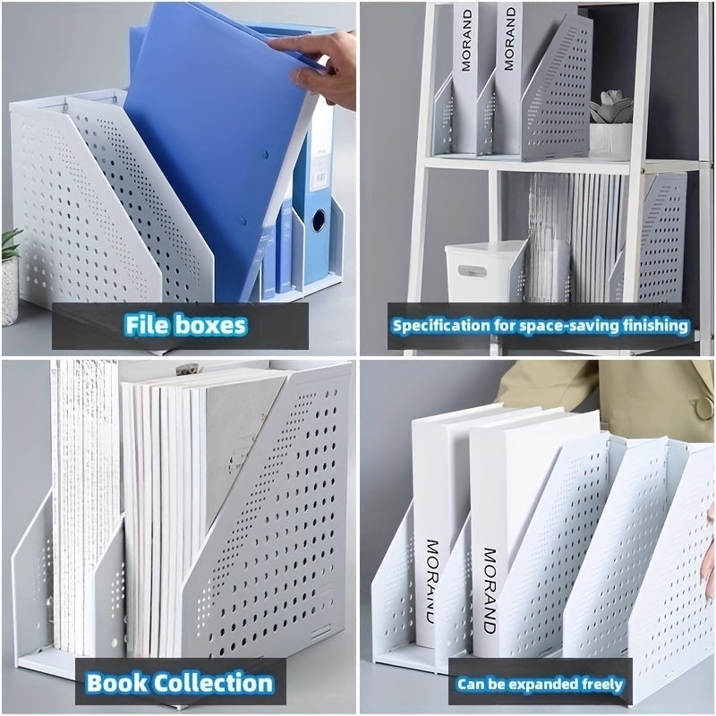4 Pairs Folding File Frame Telescopic Bookshelf Installation File Rack