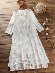  Women's Floral Tank Dress & Cardigan Set