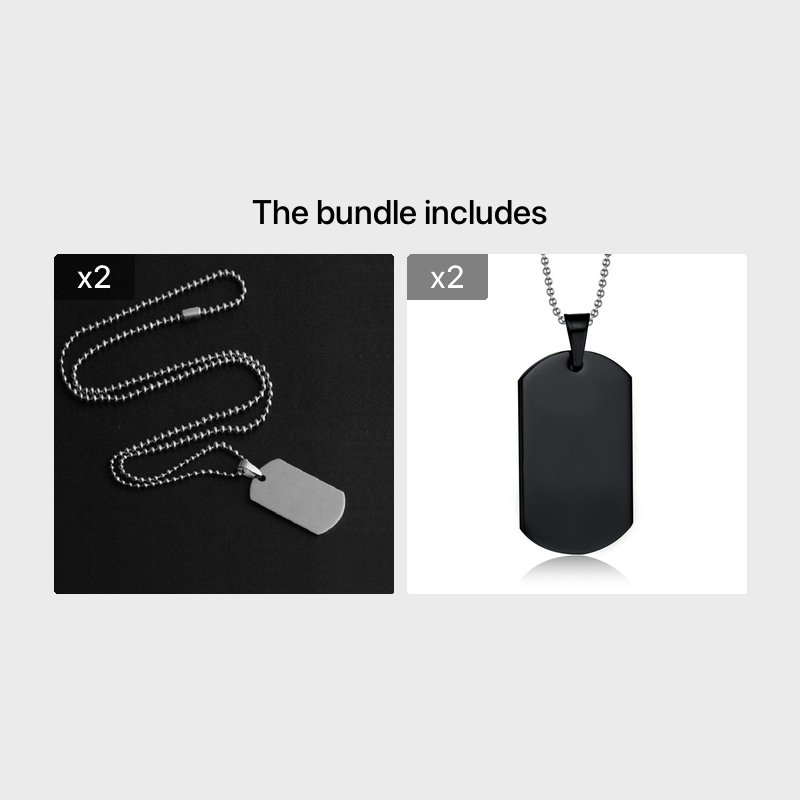 Stainless Steel Dog Tag Military Tag Necklace