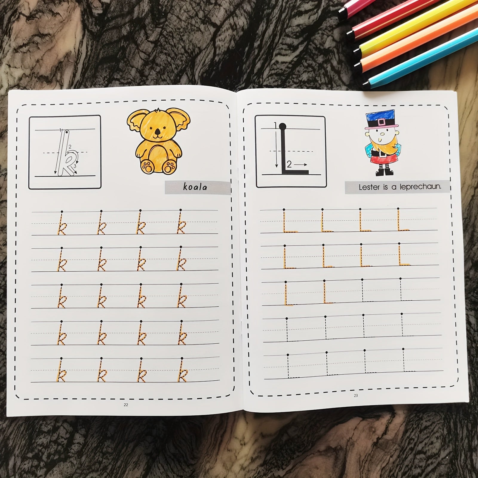 YUYNLEP Kids' Alphabet Writing Workbook Red Tracing Letters Learning Book
