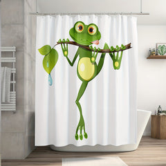 Waterproof Frog Shower Curtain with Hooks 72x72in