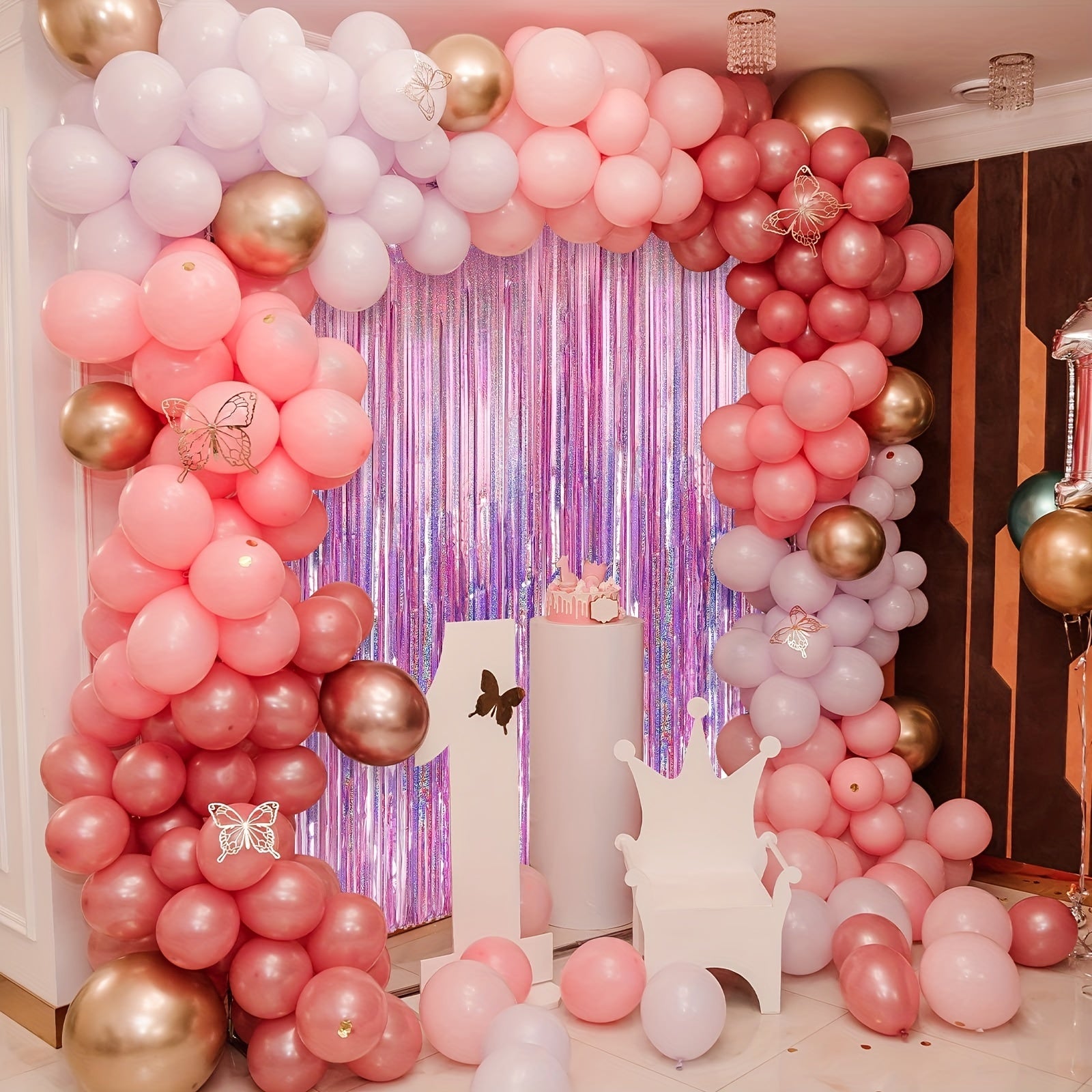 1pc 100 58x198 Laser Tassel Backdrop Curtain Metallic Silk Ribbon