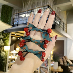 Polka Dot Bow Hair Tie Cherry Hair Ring Hair Accessories