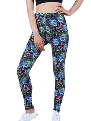 Floral Print Yoga Pants High Waist Leggings