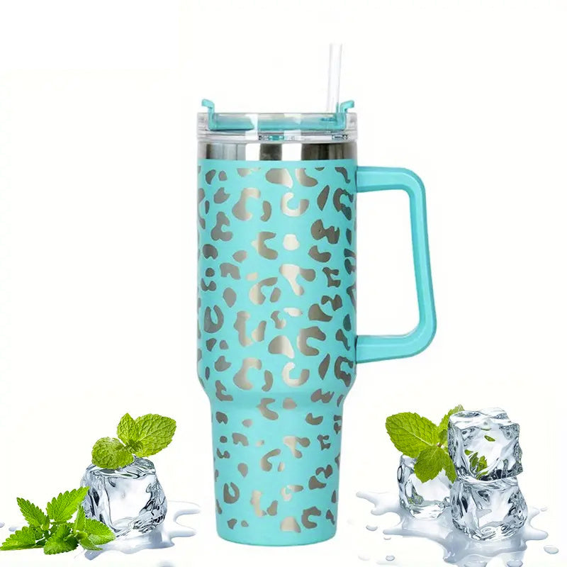 40oz Car Tumbler w/ Handle & Straw Lid Stainless Steel Vacuum Insulated Cup
