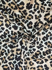  Colorblock Leopard Print Bat Sleeve Dress