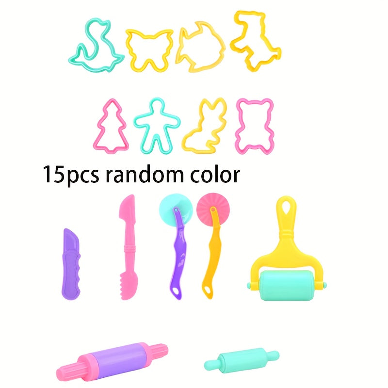 15pcs 3D Playdough Mold DIY Tool Kit for Kids Playhouse Toys