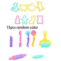 15pcs 3D Playdough Mold DIY Tool Kit for Kids Playhouse Toys