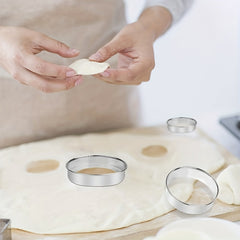 12pcs Steel Cake Mold Rings Round Cookie Cutters Baking Kitchen Tools