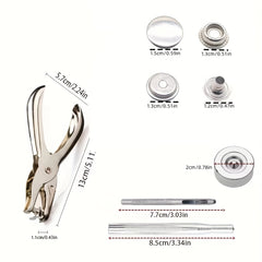 50pcs Stainless Steel Snap Fastener Kit with Pliers - Heavy Duty Snap Button
