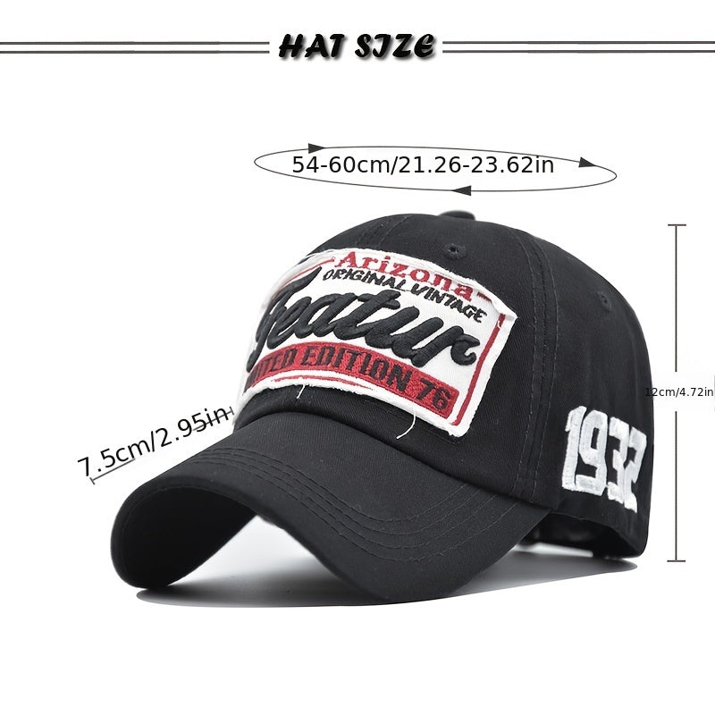 Embroidered Cotton Baseball Cap for Women, Men & Outdoor Sunshade