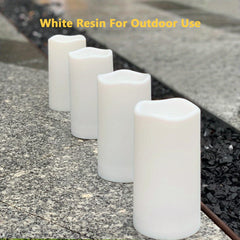 Set of 2 Waterproof Outdoor Solar Candles - Rechargeable