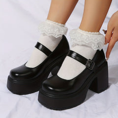 Women's Chunky Heeled Mary Jane Platform High Heels