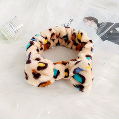 Soft Coral Fleece Bow Hair Band for Women