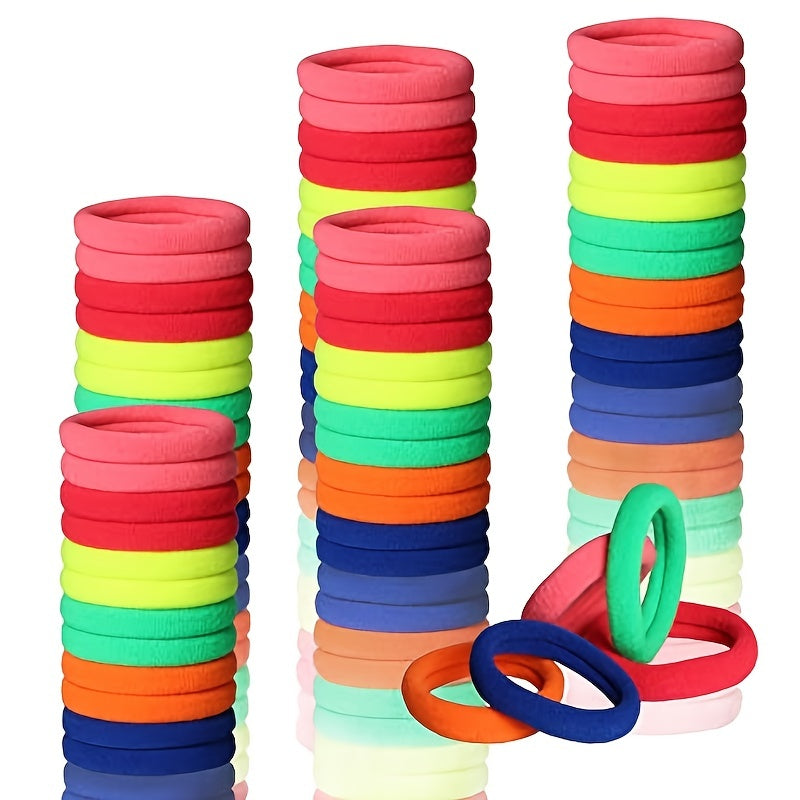 120pcs Thick Hair Ties Band for Women Girls No Damage Ponytail
