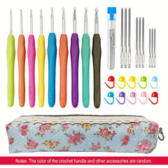 Embroidery Thread Crochet Hooks Set 2mm-10mm Ergonomic Soft Grip Handle