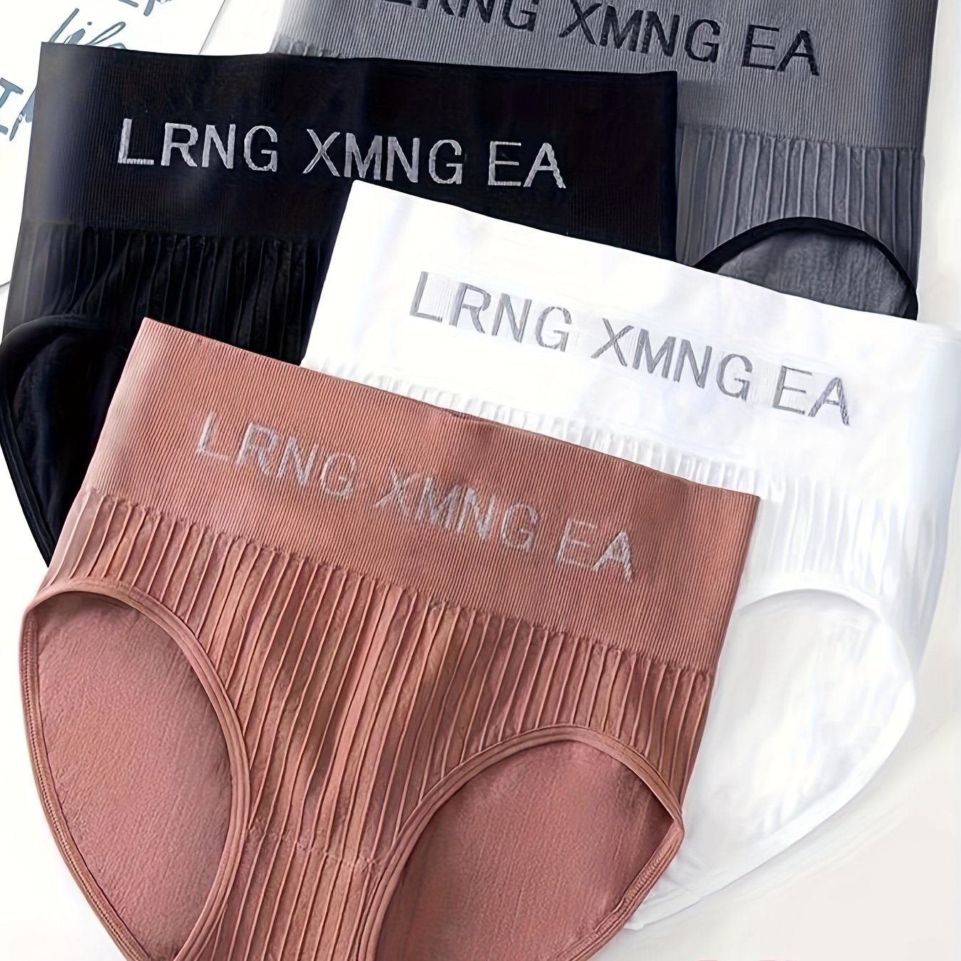 4pcs Letter Print Briefs Comfy & Stretchy Intimates Panties
