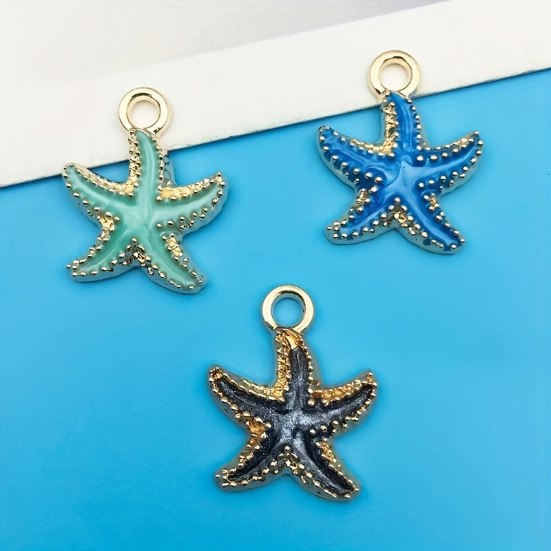 10pcs Zinc Alloy Starfish Pendants for DIY Jewelry Making