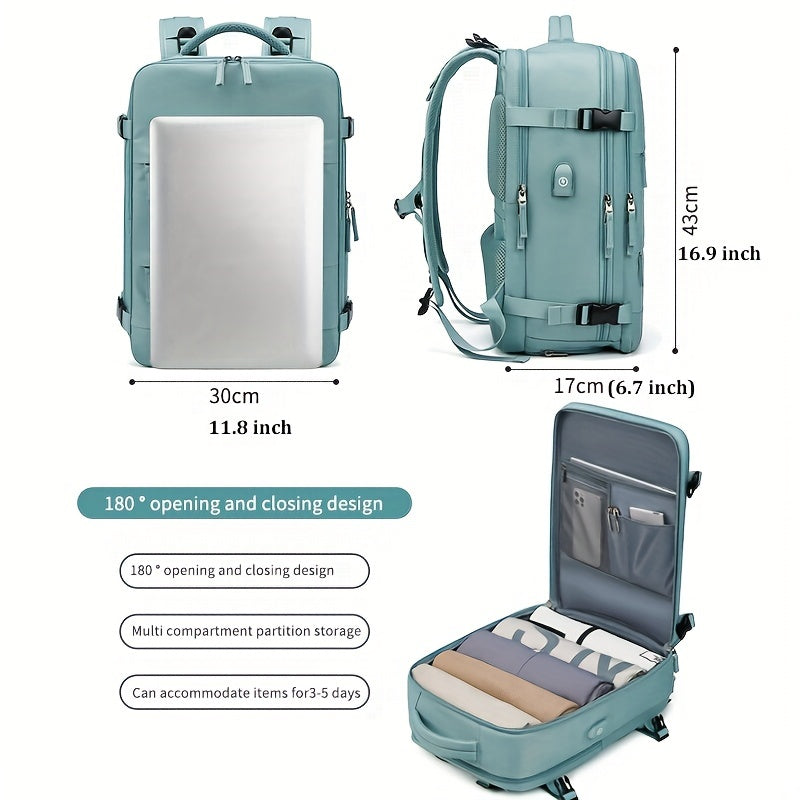 Men Women Travel Backpack With USB Charging Port Business Laptop Backpack