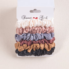 6pcs Satin Hair Scrunchies Elastic Silk Hair Bands Multicolor Hair Tie