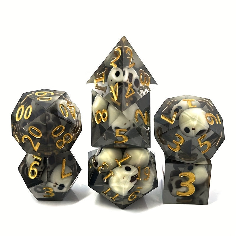 7pcs Resin Skull Polyhedron Dice Set For Board Game