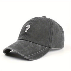 Vintage Mark Baseball Cap Street Retro Washed Denim Soft Top Curved Peaked Cap