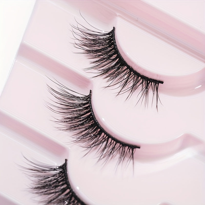 7 Pairs Half Eye False Eyelashes Natural Fluffy Wispy Lashes 14mm