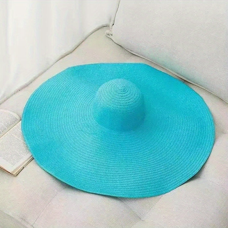 Vintage Large Brim Straw Hat Summer Beach Hats For Women