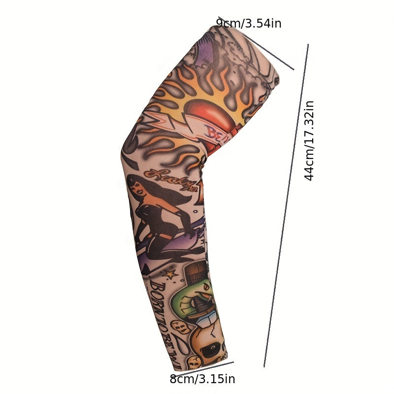 Tattoo Arm Sleeves UV Protection Sunproof Long Sleeve Elastic Sleeves