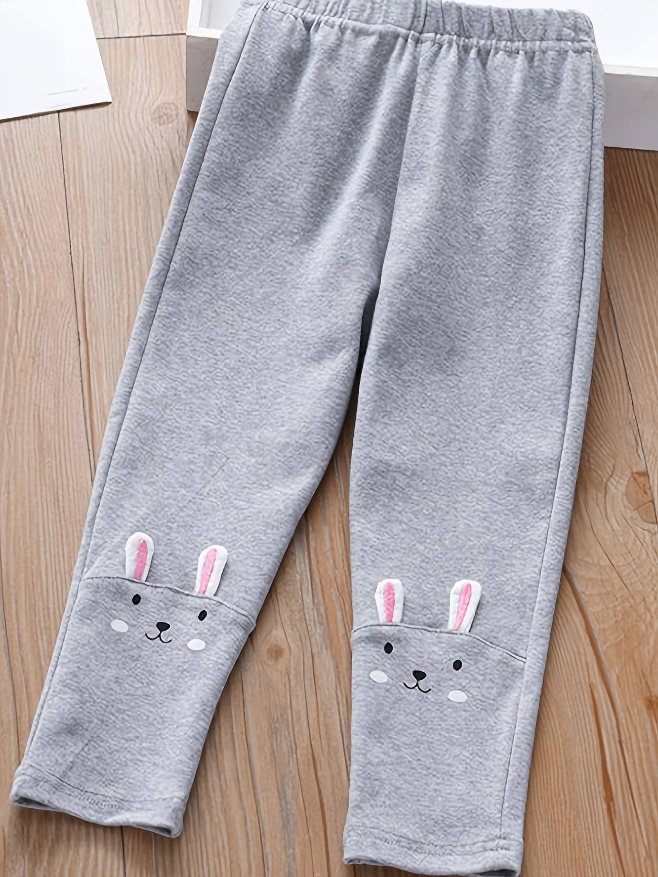 Girls' Bunny Embroidery Legging Pants For Kids