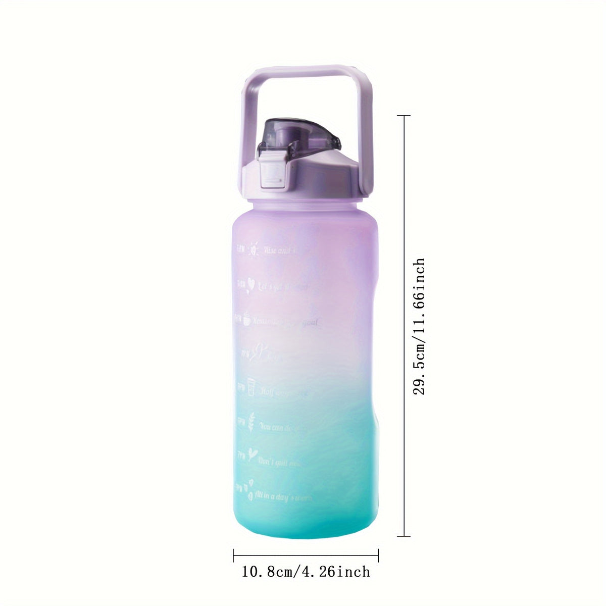 Gradient Sports Water Cup 2000ml Portable Leakproof Bottle With Time Marker