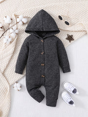 Newborn Baby Boy Long Sleeve Romper Jumpsuit Hooded Onesie