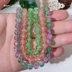 105pcs Pink Crackle Glass Beads for Jewelry Making