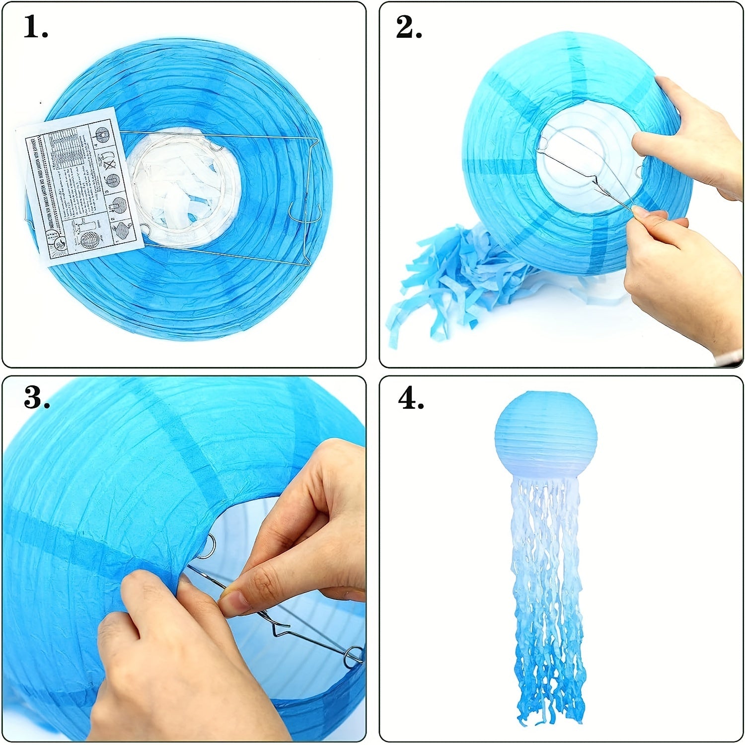 Jellyfish Lantern DIY Strap Beard Gradient Lantern Museum Decor Supplies