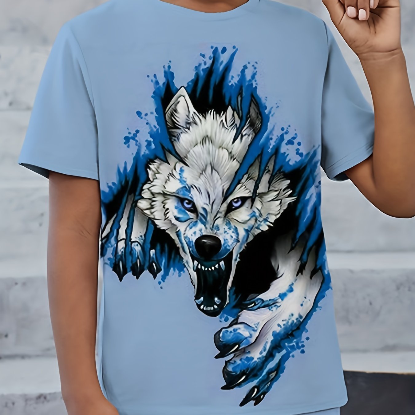Boy's Wolf Graphic T shirt Breathable Tee Kid's Clothing For Summer