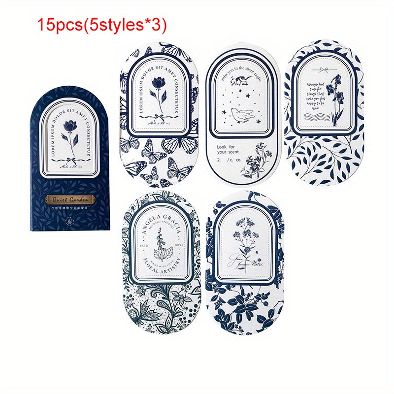 15 Sheets Flower And Plant Sticky Notes for Diary Decoration