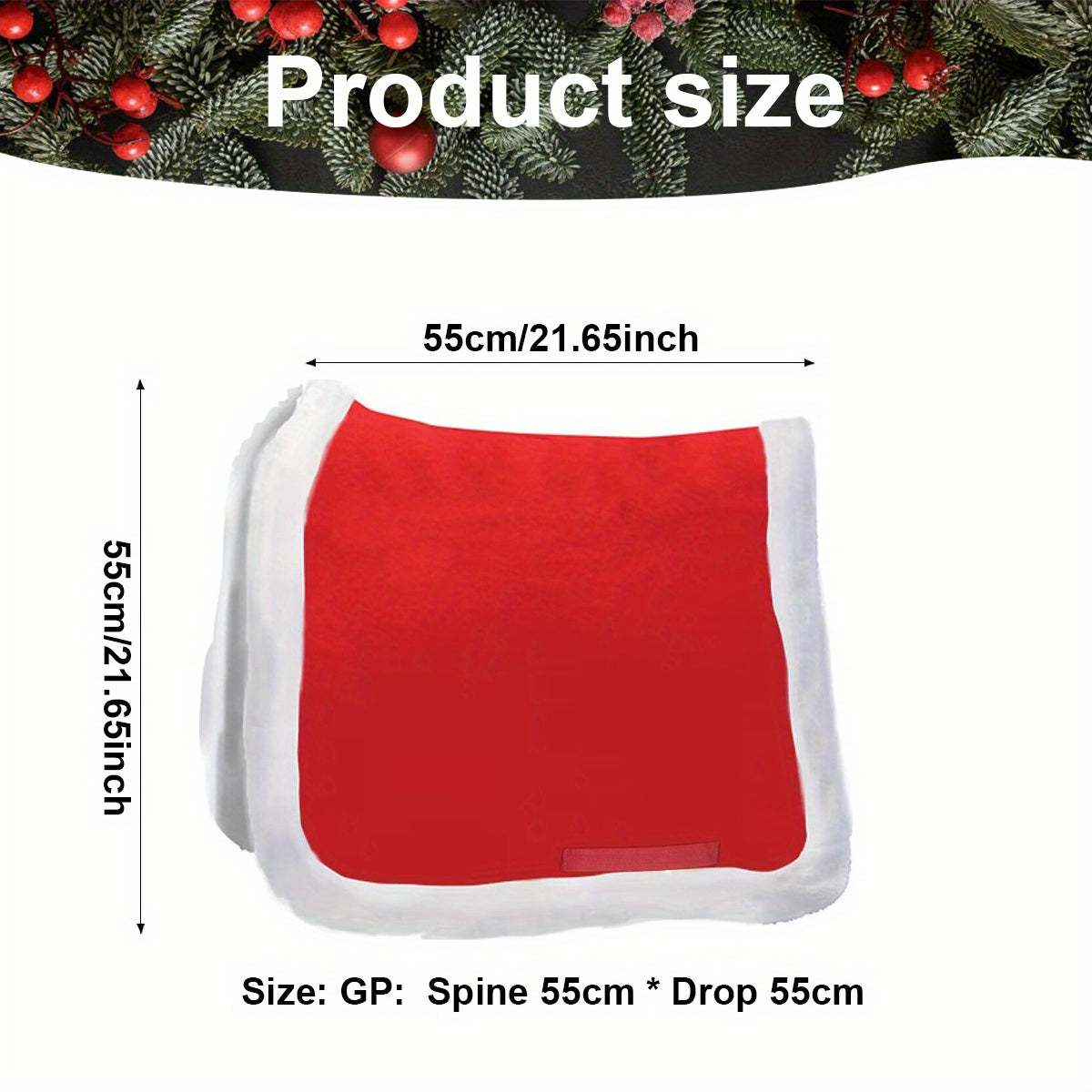 Christmas Red Fleece Horse Saddle Pad - Equestrian Supplies